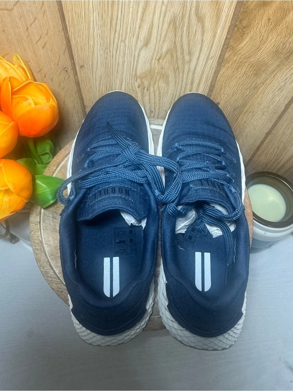 NOBULL Navy Blue Knit Trainer with White Sole